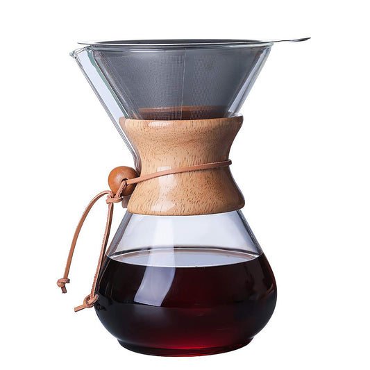  Pour Over Coffee Maker with Stainless Steel Filter,  Borosilicate Glass Carafe Manual Coffee Dripper Brewer with Handle, No  Paper Filters Needed Hand Drip Coffee Maker (13.5 OZ for 3 Cups) 